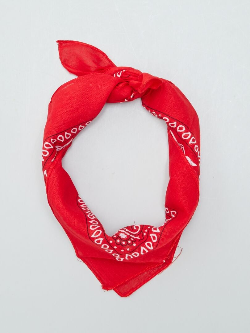 Bandana de algodão estampada - VERMELHA