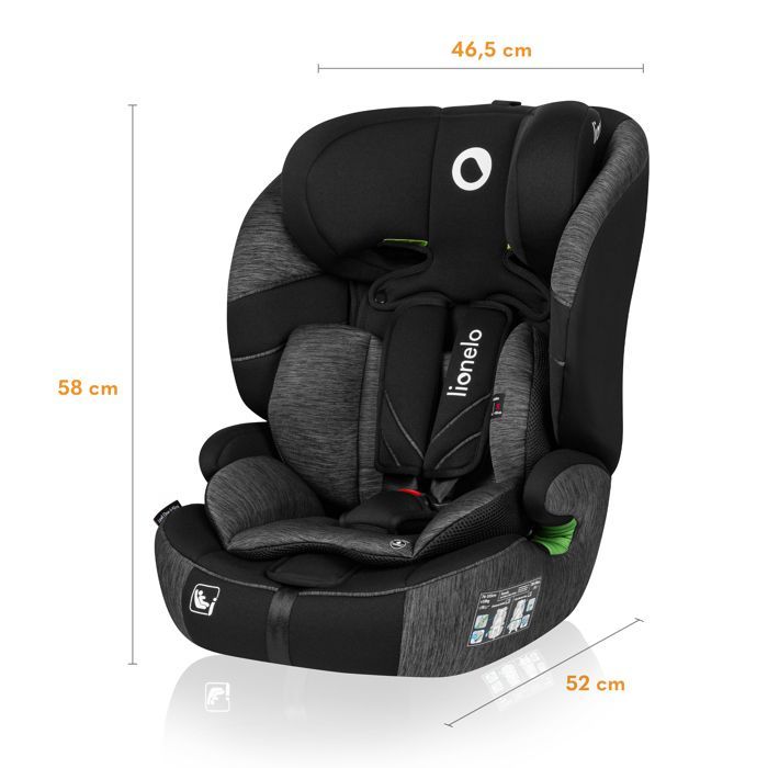 Seggiolino auto convertibile LIONELO Levi One i-Size - 76-150 cm - Gruppo 1/2/3 - Nero