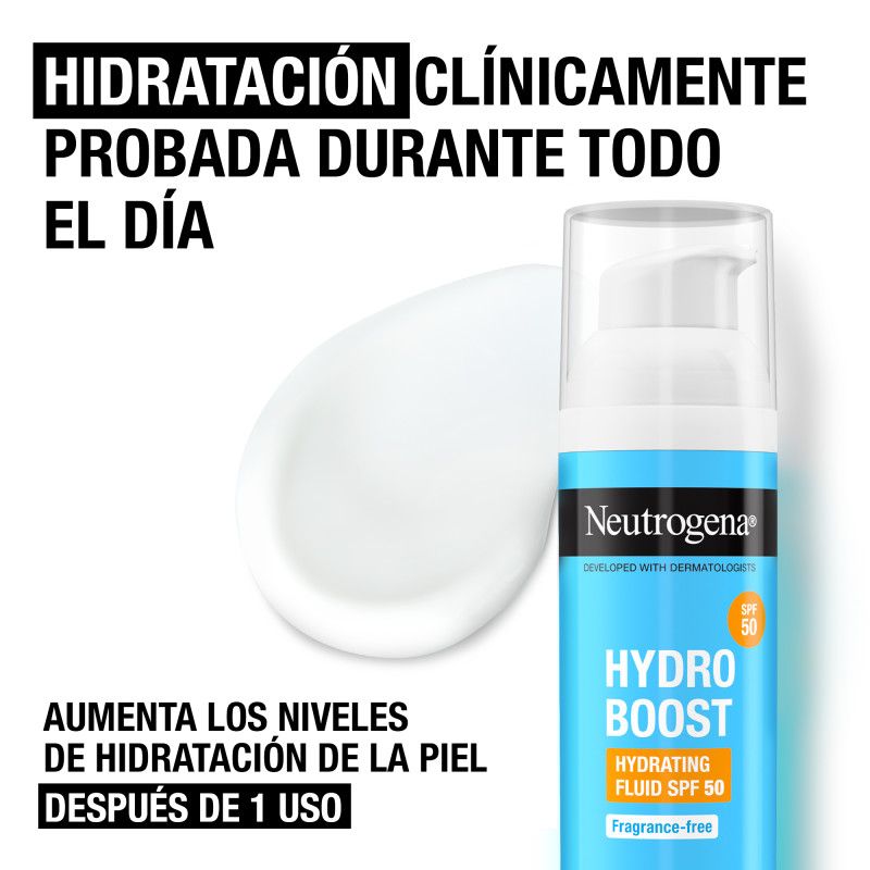 Hydro Boost sejas mitrinošais fluīds ar SPF50 Sejas mitrinātāji no aptiekas