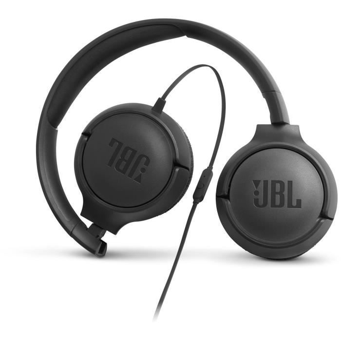 Casque filaire JBL Tune 500 - Son Pure Bass - Conception légère et et pliable - Noir