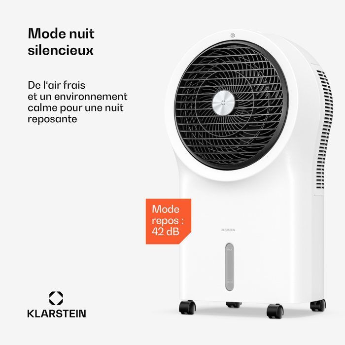 Ventilador enfriador de aire Klarstein Whirlwind - 320 m³/h - 6 l - 30 m² - 2 acumuladores de frío - 3 modos - 60 W