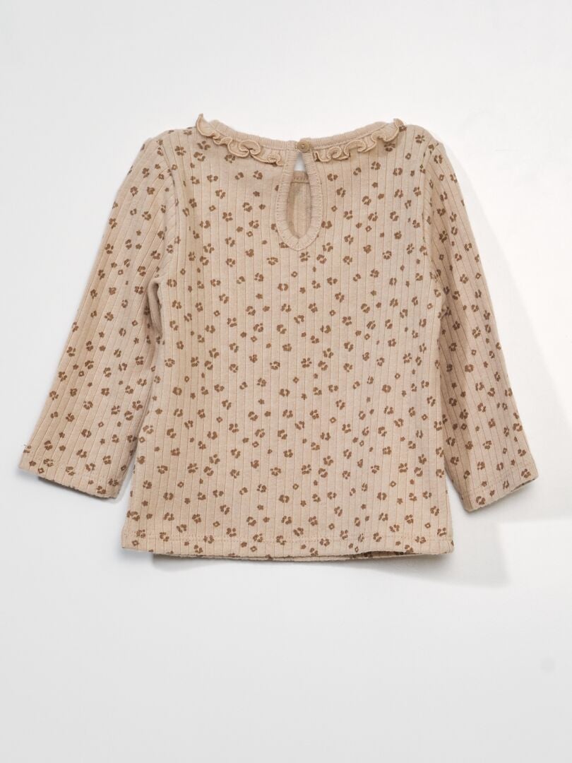 Bedrukt T-shirt - BEIGE