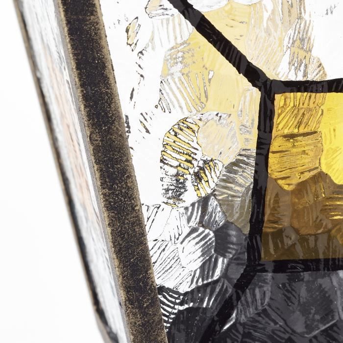Lámpara de pie de exterior JANEL - BRILLANTE - negro y dorado - metal/cristal - IP44