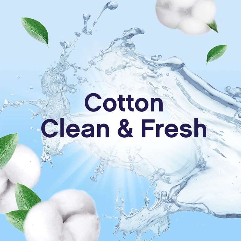 Pérolas perfumadas Lenor Cotton Fresh para lavar roupa.