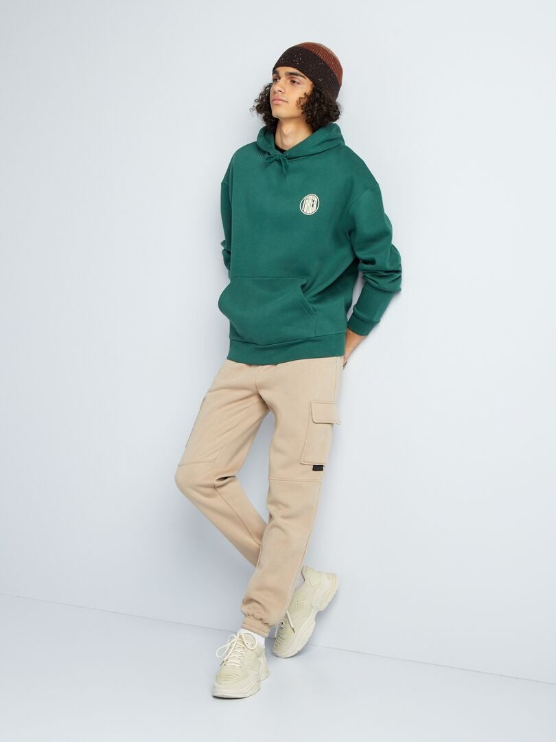 Hoodie met print - GROEN