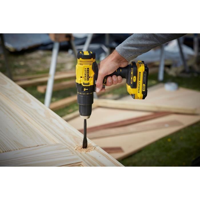 Taladro/atornillador de impacto inalámbrico - 18V - STANLEY FATMAX V20 - SFMCD711D22-QW - Sin escobillas - 50Nm - 2 baterías de 2Ah + cargador