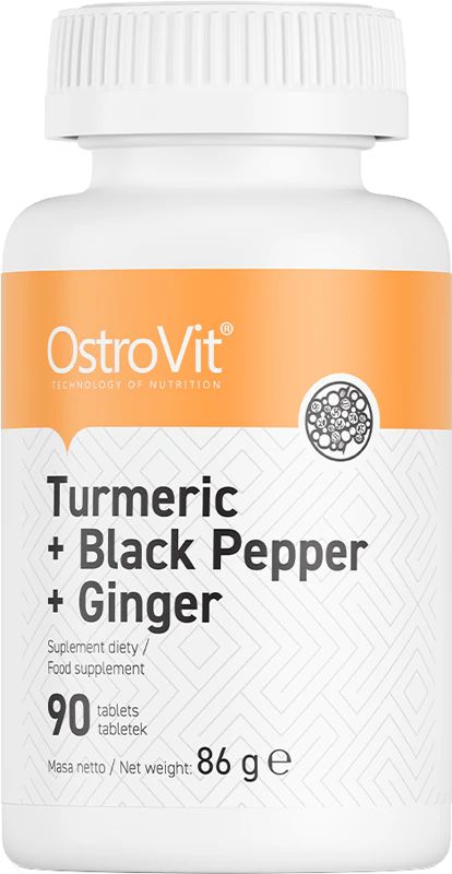 OstroVit - Suplemento alimentar com curcumina, pimenta-do-reino e gengibre para auxiliar a digestão.