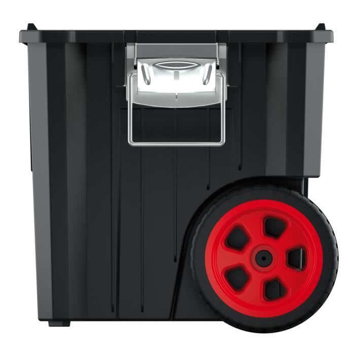 Boîte à outils sur roues - Kistenberg - Plastique renforcé - 45 x 36 x 64 cm - Noir/Rouge