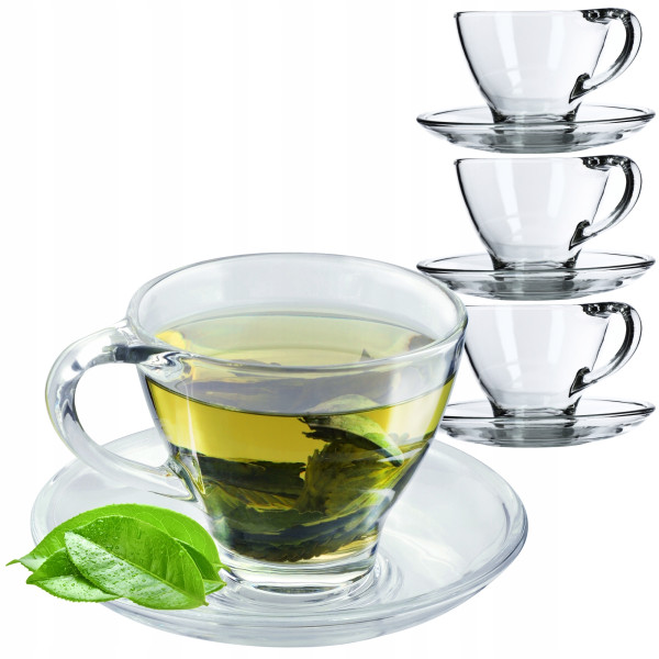 Filiżanki Ze Spodkiem Do Kawy Herbaty 200ml 4szt.