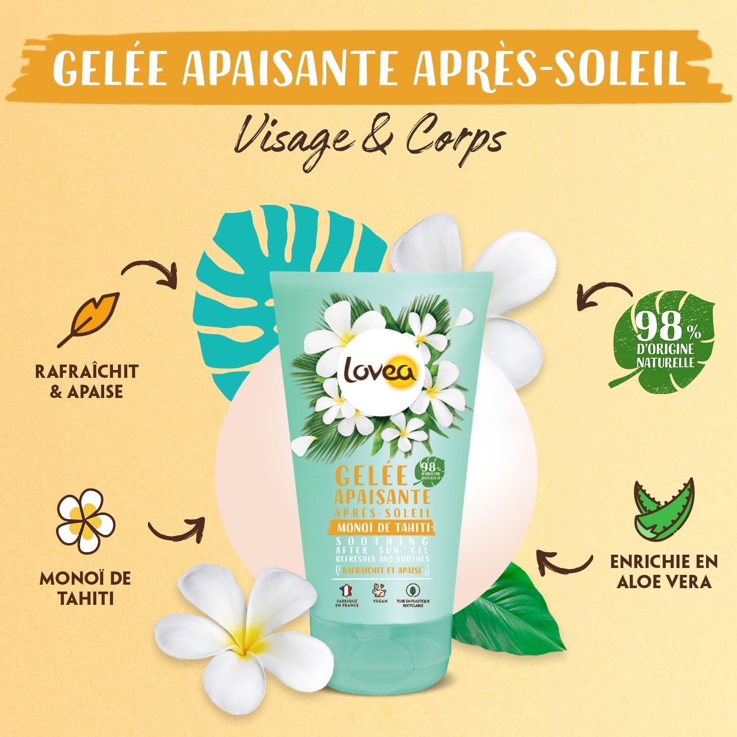 Lovea Gelée Apaisante Après-soleil Monoï de Tahiti