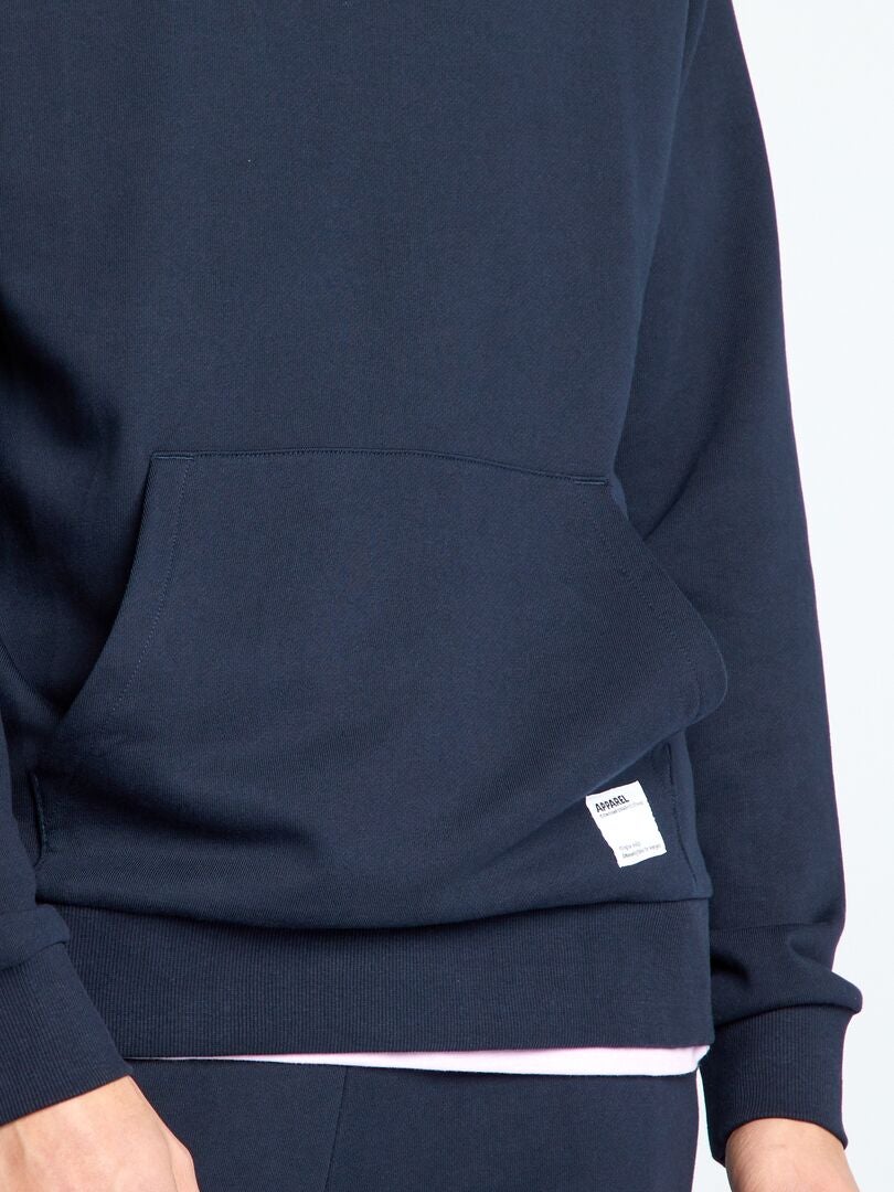 Hoodie met geborduurde details - BLAUW