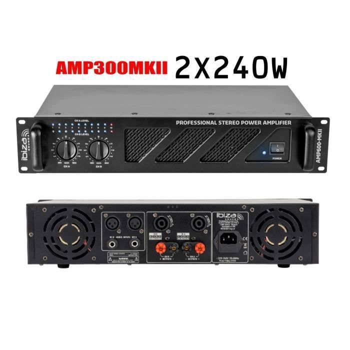 Total Ibiza Sound 1680W PA-järjestelmäpaketti: 2 x 3-tiekaiutinta (2 x 600W) - 2 x 240W tuuletettu vahvistin - Kaapelit sisältyvät - Ihanteellinen juhlatiloihin, baareihin ja klubeihin