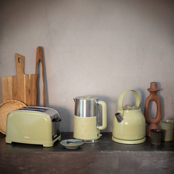 Bouilloire rétro - LIVOO - DOD202M - 2200 W - 1,5 L - Socle 360° - Matcha
