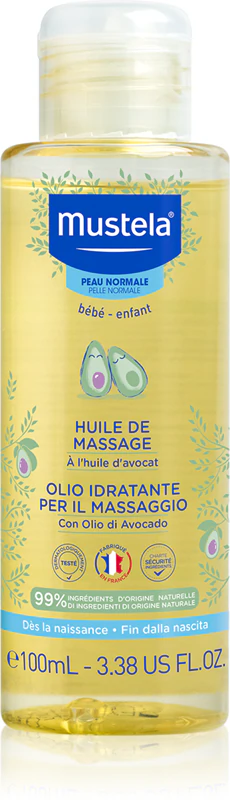 Mustela Bébé, óleo corporal e de massagem para bebês desde o nascimento.