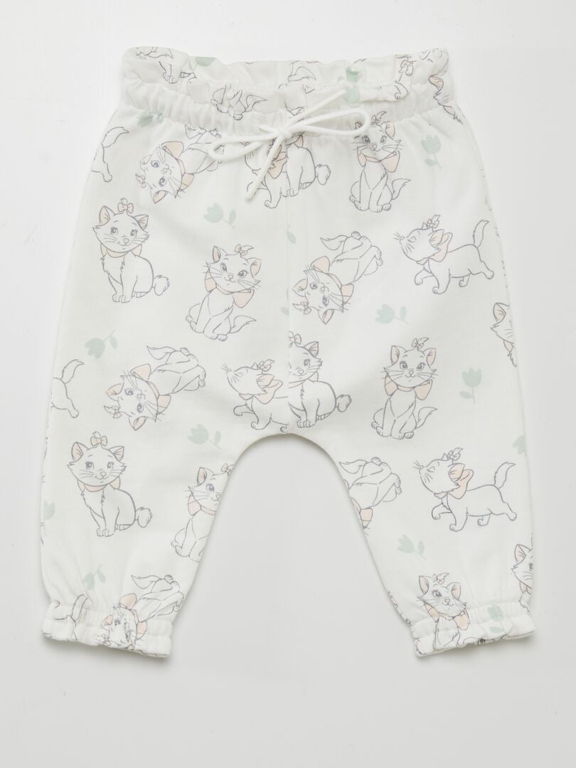 Broek met 'Minou'-print over de hele broek - WIT