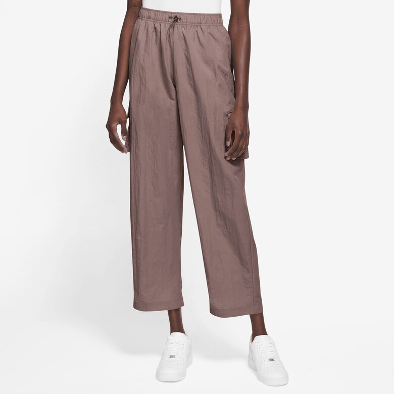 Essentiële geweven cargobroek met hoge taille voor sportkleding