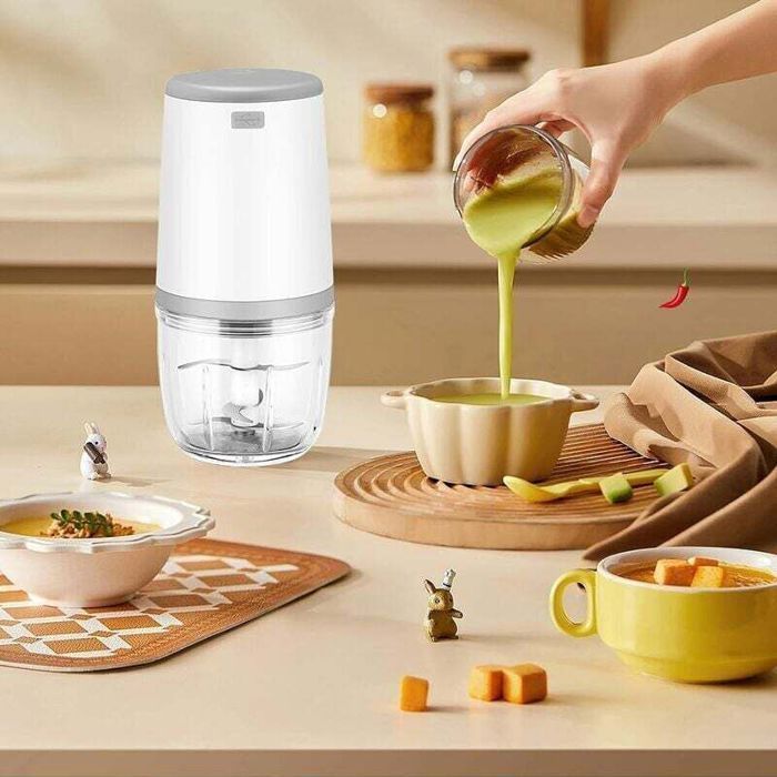 Mini mixeur alimentaire - XVX - Capacité 300 ml - Recharge USB - Sans fil et portable - 6 lames en acier inoxydable