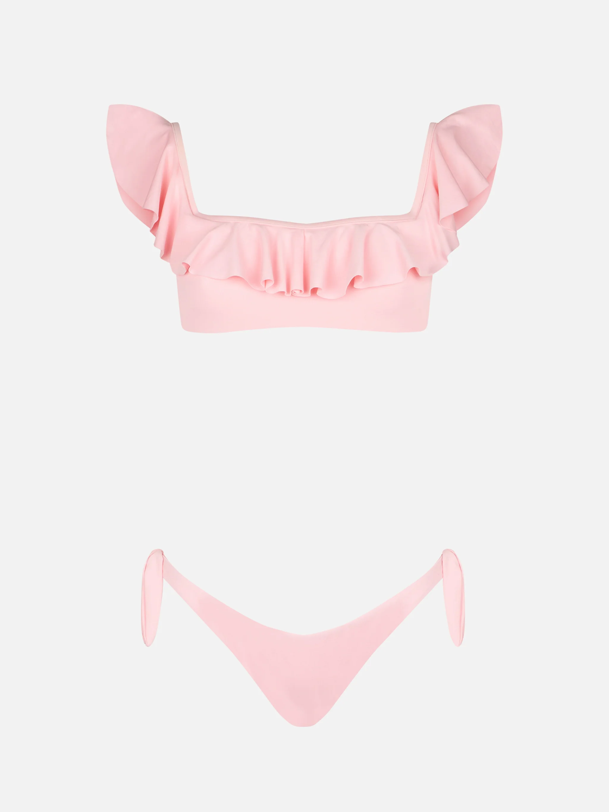 Roze bikinitopje met blote schouders