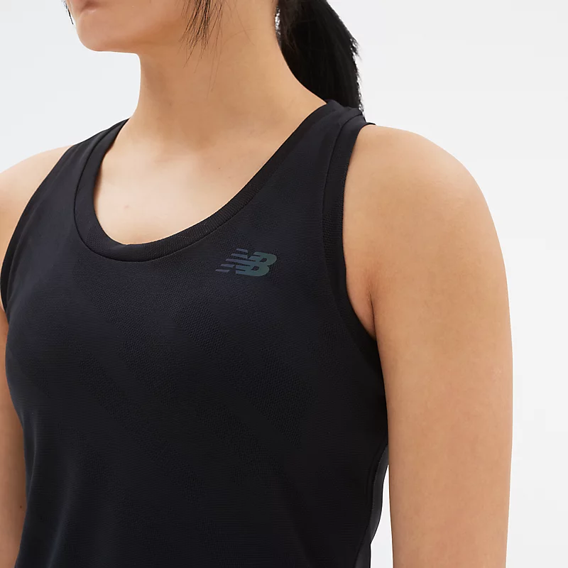 Q Speed Damen-Jacquard-Top – SCHWARZ