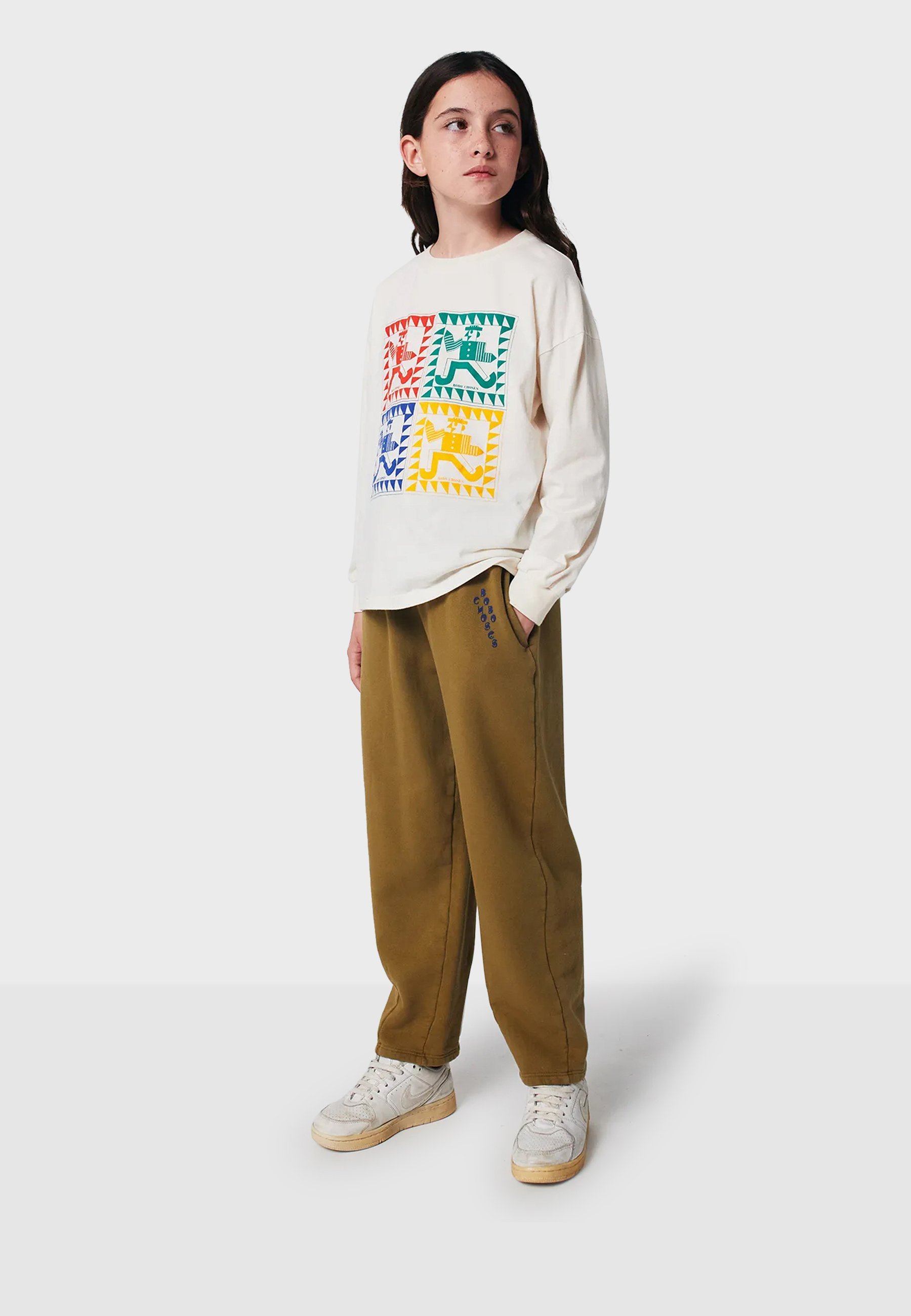 Bobo Choses LONG SLEEVE LENGHT RAINBOW MR PENCIL UNISEX - Maglia a maniche lunghe - bianco sporco