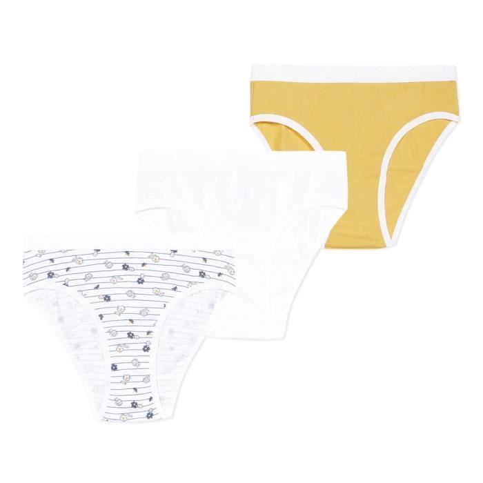 Paquete de 3 bragas de algodón elástico para niña 'Les Pockets Ecodim' - DIM/4/0BV5/LOT3F/DAISY/8