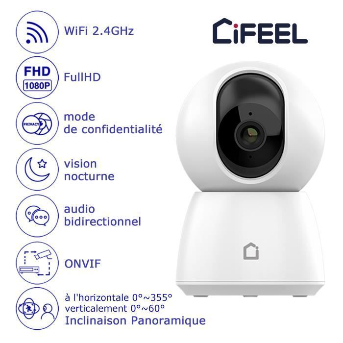 iFEEL Golf Camera Surveillance WiFi Interieur sans Fil Pivotante 360 Degrés FHD avec Vision Nocturne et Detecteur de Mouvement