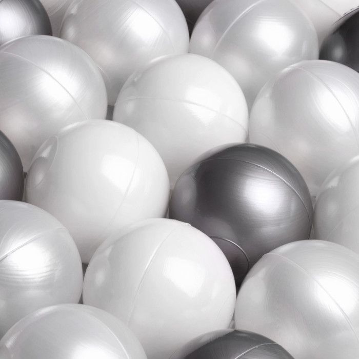 Balles pour Piscine à Balles de Jeu pour Bébé Enfants MISIOO Plastique Colorées 6 cm 450 Boules: Argent/Blanc Perle/Transparent