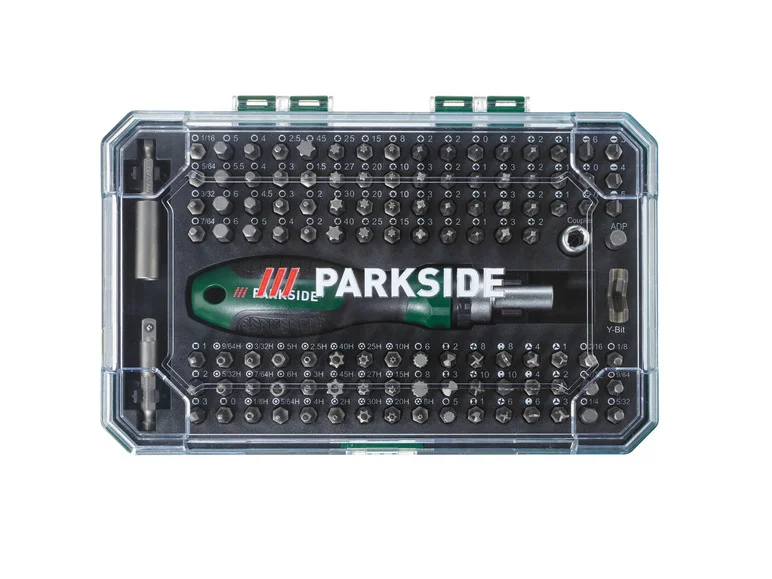 Conjunto de bits para chave de fenda com catraca PARKSIDE®, 115 peças