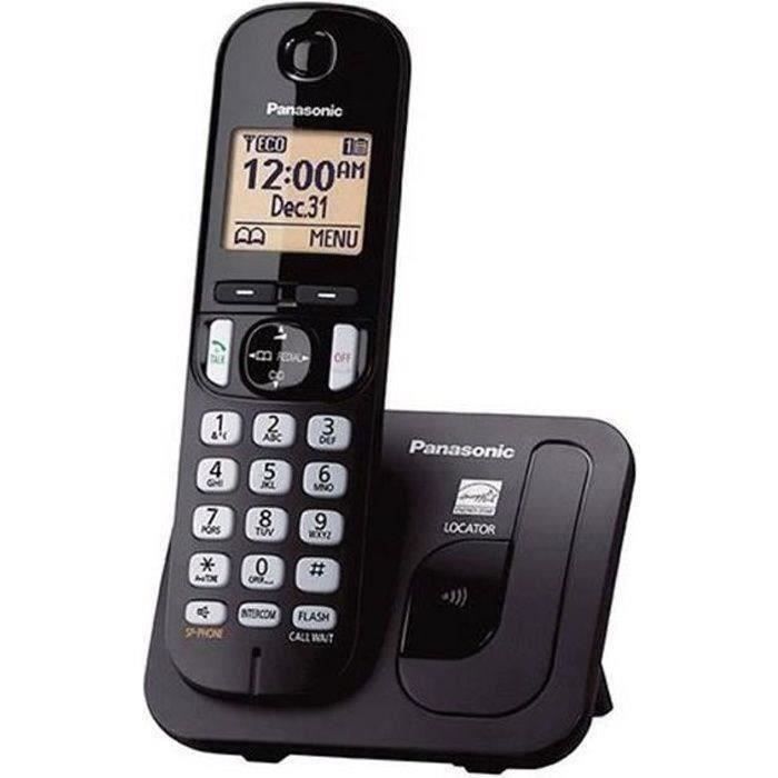 Teléfono fijo inalámbrico Panasonic KX-TGC210 (solo teléfono) negro.
