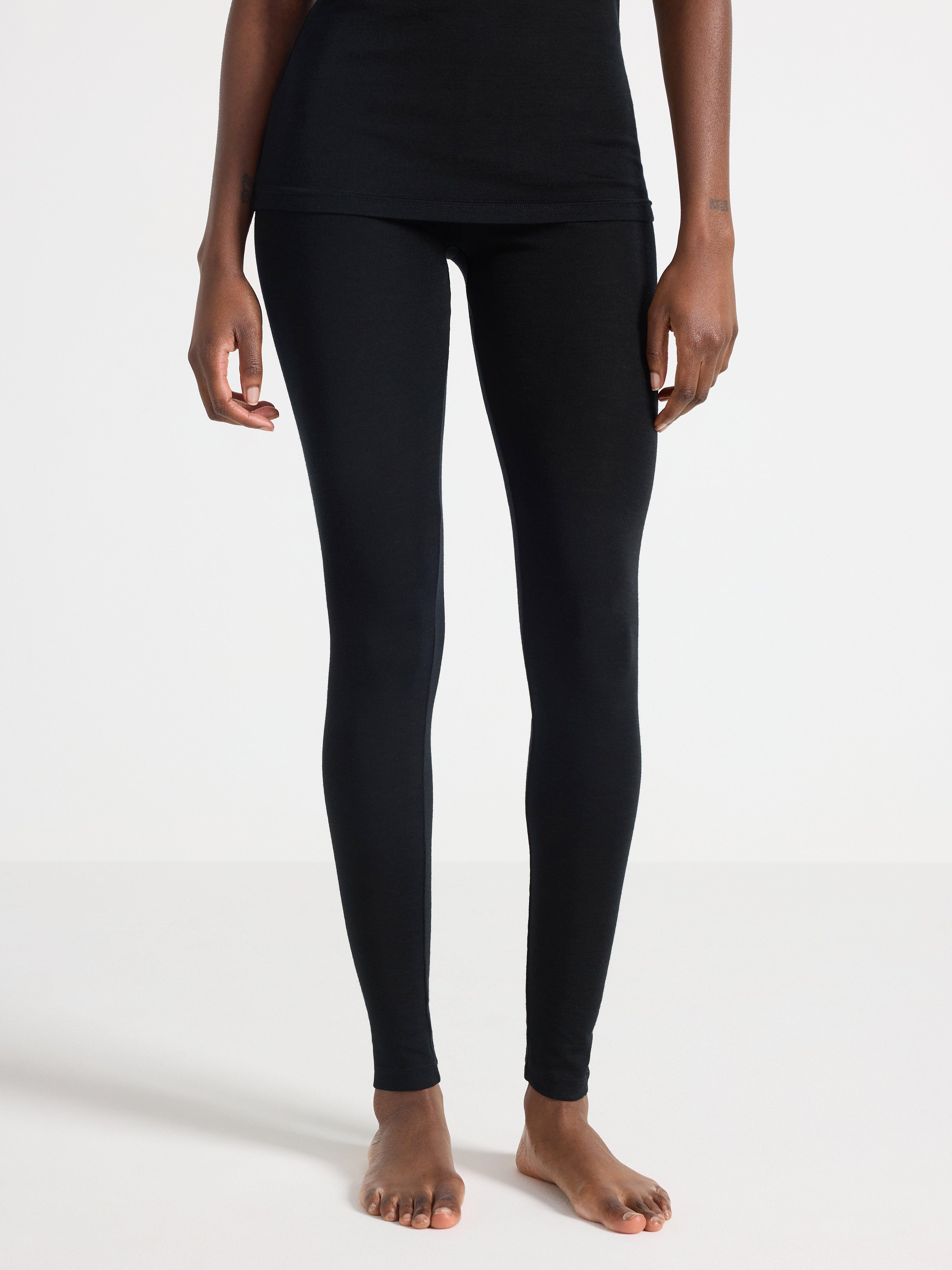 Leggings en laine mérinos noirs