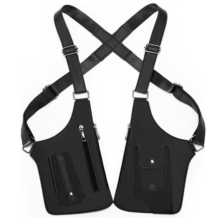 Bolso bandolera ajustable para hombre y mujer, con sistema antirrobo y correa ajustable oculta. (Negro)