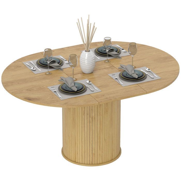 Table à manger extensible, table de cuisine, pour 6 à 8 personnes, 110-150 x 75 cm, effet bois naturel