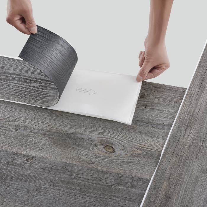 Revêtement de Sol PVC Vinyle 7 Pièces 0,975 m² Grey Alaska Oak Chêne Gris d'Alaska