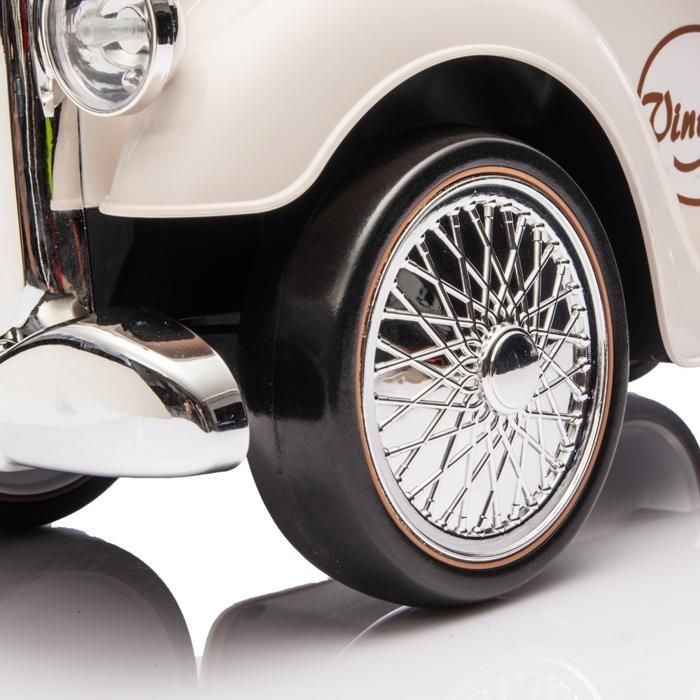 Porteur Enfant Voiture Rétro Classic 1930 - Porteur Bébé 1 à 3 ans  - Blanc - Klaxon & Coffre - Aide à la Marche