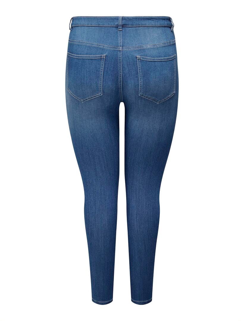 Calça jeans skinny de cintura alta - AZUL