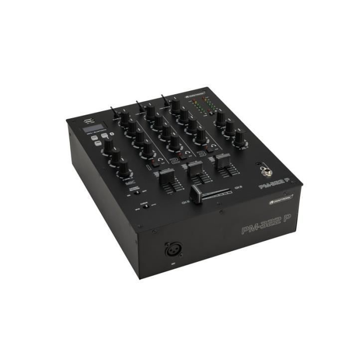 OMNITRONIC PM-322P 3-Channel DJ Mixer with Bluetooth and USB Player
