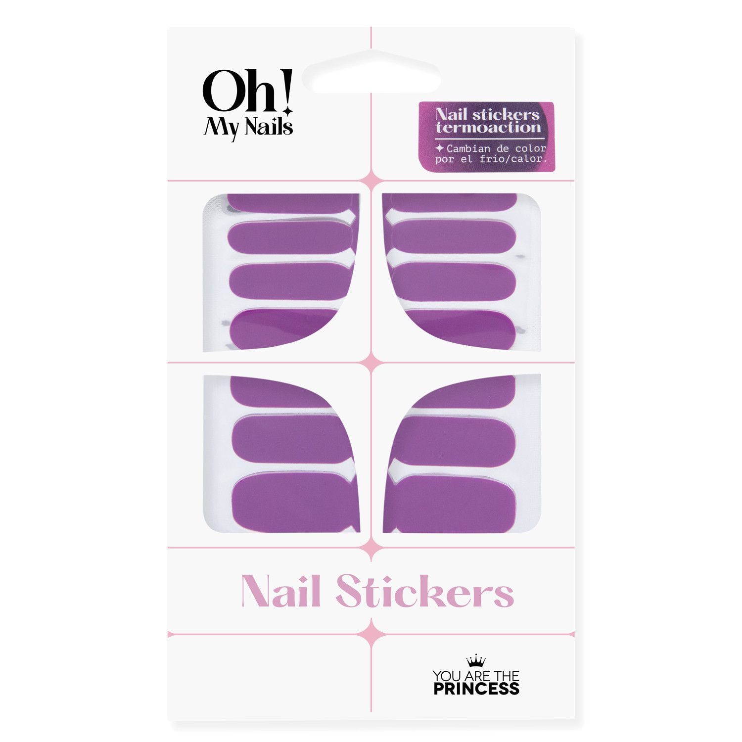 „Oh My Nails“ termo lipdukai nuo rožinės iki alyvinės spalvos Nagų dekoravimas ir nagų dailė