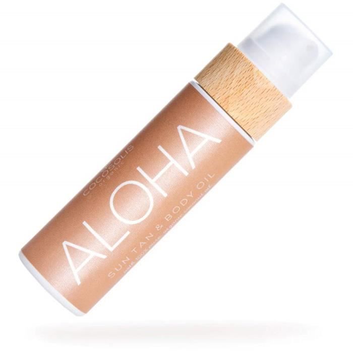 COCOSOLIS Aloha Huile bronzante chocolat 110 ml huile Bio pour un bronzage naturel Crème pour un bronzage chocolat