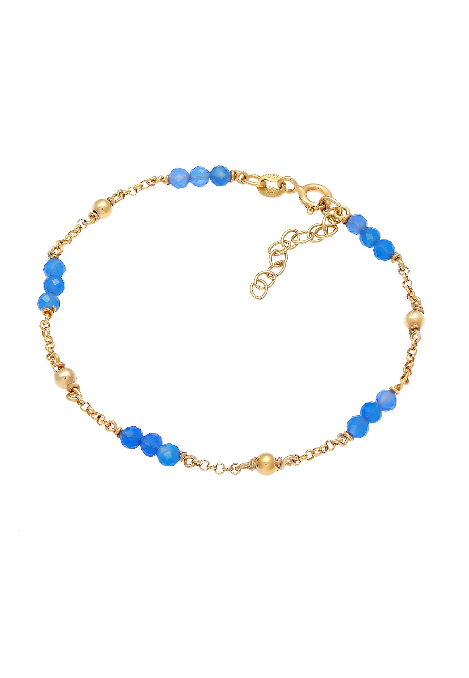 Elli Kugel Achat Bead Blau Sommer 925er Silber