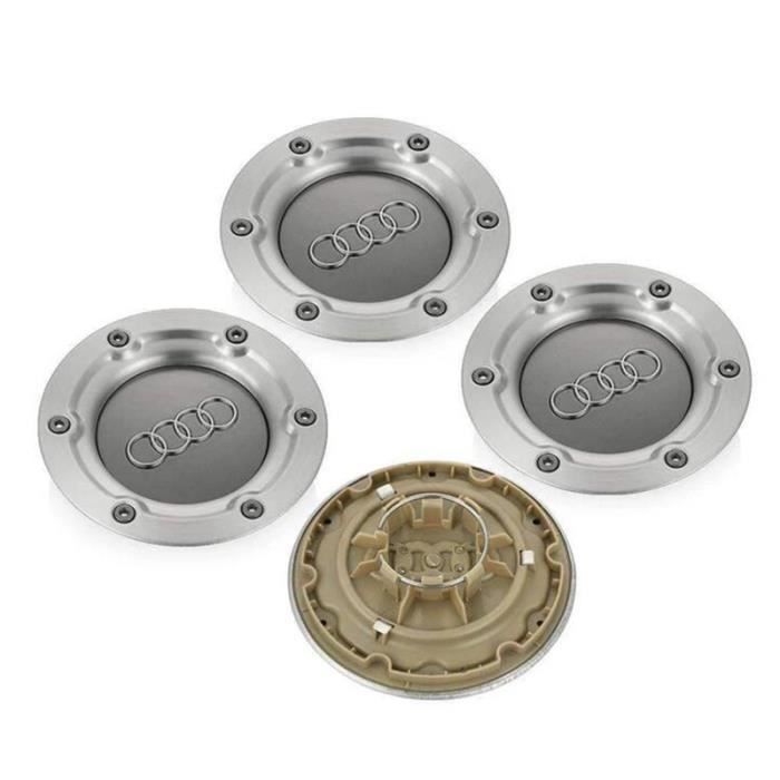 4x 147MM Audi Cache Moyeu Centre de Roue Enjoliveur Embleme Jante Logo Argent pour TT Mk1 A2 A3 A4 A6 A8 S4 8N0601165A