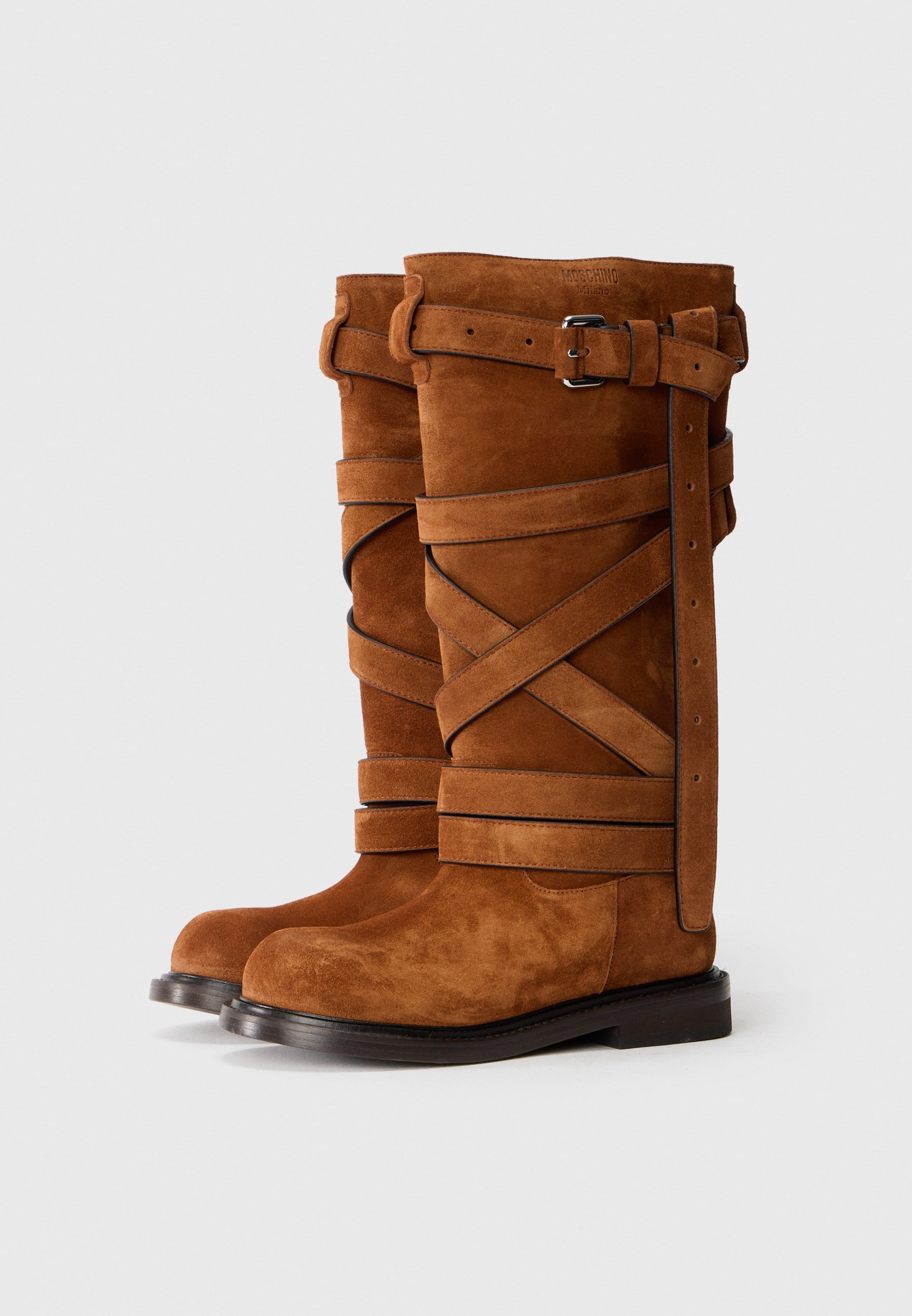 MOSCHINO Kozačky - rezavě hnědá