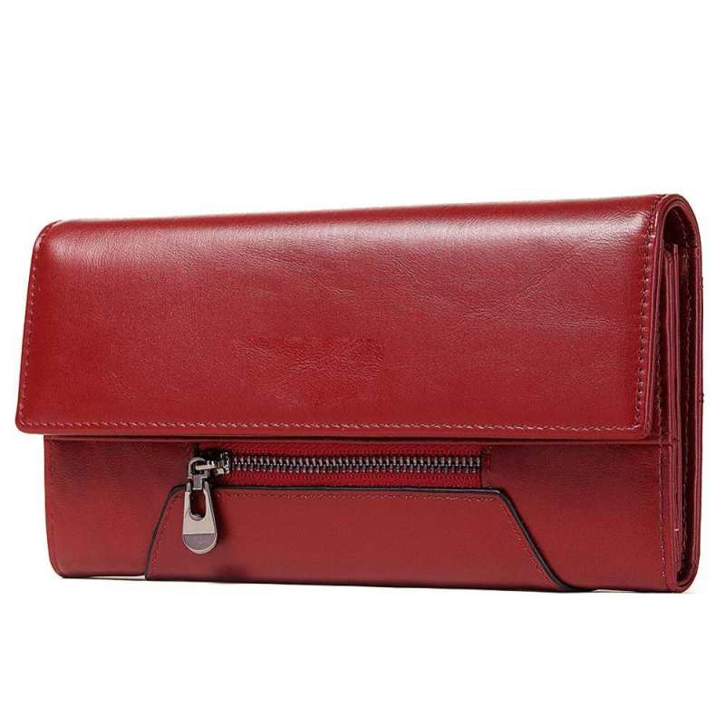 Pochette portefeuille longue en cuir de vachette véritable pour femme, avec porte-monnaie et étui pour téléphone, porte-cartes et étui à cartes pratique.