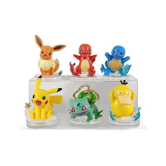 Juego de 6 figuritas coleccionables de 5,5 a 8,5 cm de altura, de color amarillo, juguetes para niños.