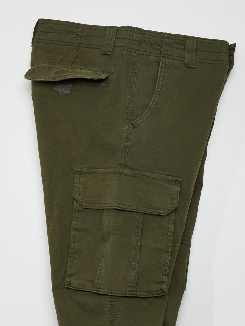 Rechte broek met zijzakken - KHAKI