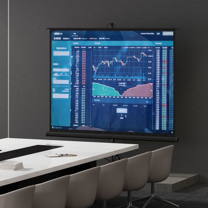 Pantalla de proyección - HOMCOM - Pantalla 4K HD 4:3 - Soporte de trípode ajustable en altura - Películas para interiores y exteriores - Negro