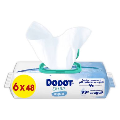 Dodot Pack Babyvåtservetter Aqua Pure 0% Plast 6 x 48 st 6 x 48 st