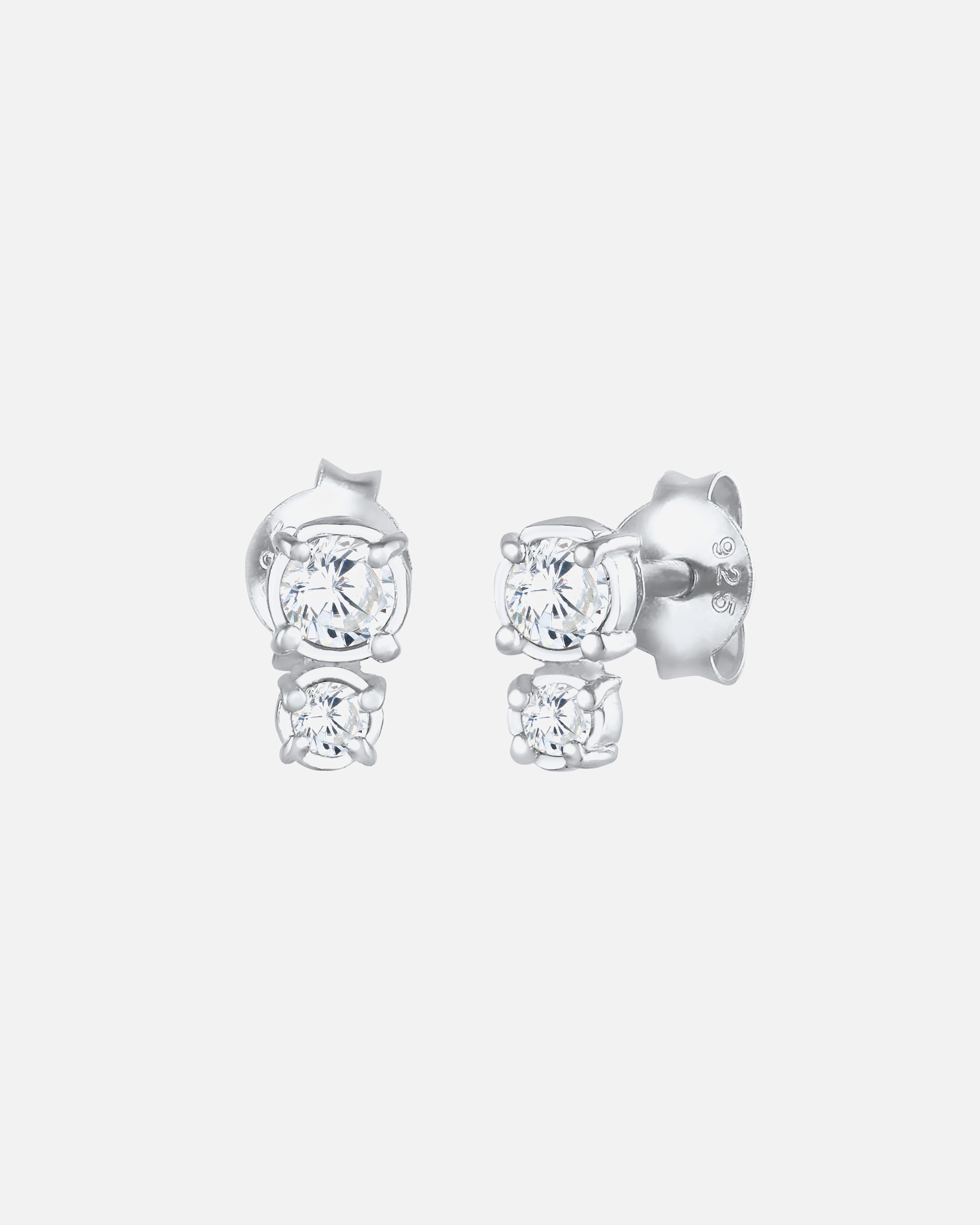 Elli Clous d'oreilles pour femmes Elegant Basic avec pierres de zirconium en argent sterling 925 plaqué or