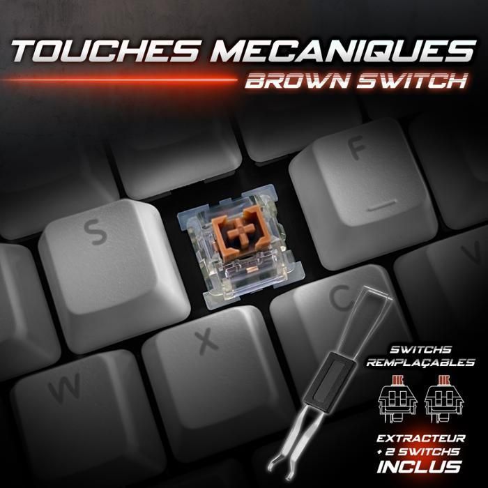 Spirit of Gamer - Clavier Gaming Mécanique  XPERT-K350 GREY