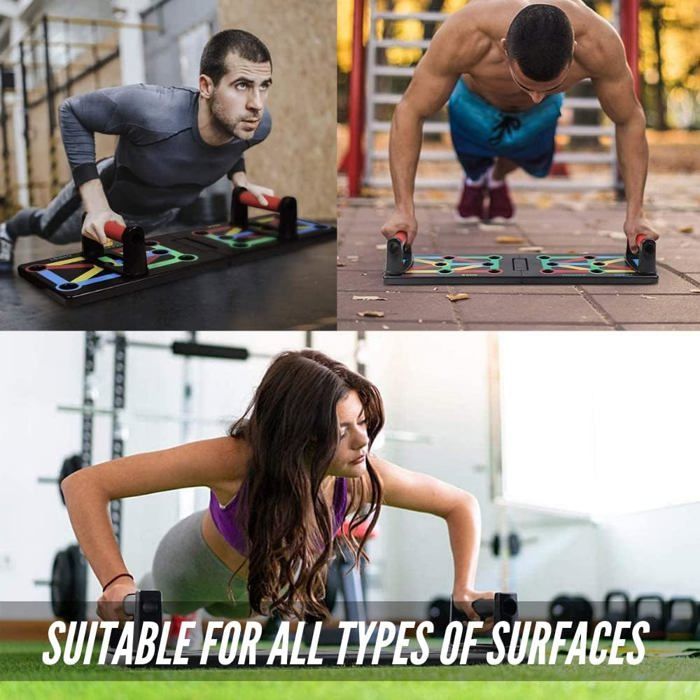 Tabla de flexiones 22 en 1 - Plegable - Entrenamiento muscular - Diseño ergonómico - Colores específicos