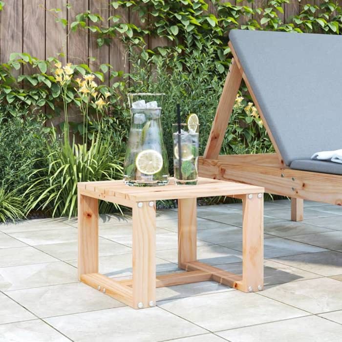vidaXL Table d'Appoint de Jardin, Table Basse Rectangulaire, Meuble de Jardin Terrasse Patio Balcon, Scandinave, Bois Massif 825079